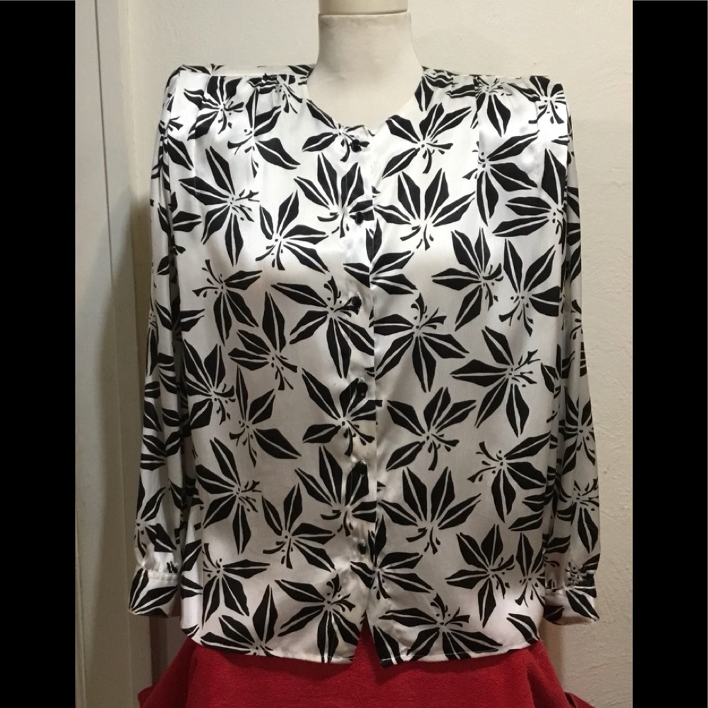 S K & Company Sz 10 Long Sleeve Vintage Blouse EUC